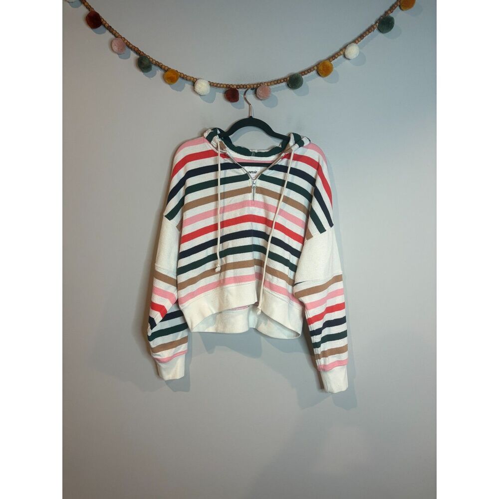 Aerie striped colorful hooded sweatshirt